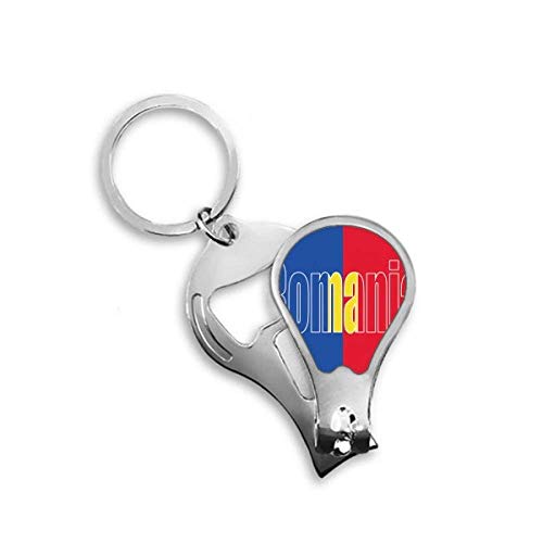 Coupe-ongles Roumanie en acier inoxydable robuste avec impression drapeau
