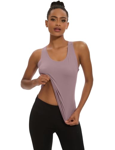 5 Pack Women's Workout Racerback Tank Tops Spandex Yoga Athletic Running Gym Sports Crop Tops for Women2