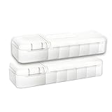 MUQING Daily Contact Lenses Cases Storage Bin, 2 PCS Large capacity Disposable Eye Contact Lenses Case Organizer Box, Storage Box for All Brand Cosmetic Contact Lens Cases(White)