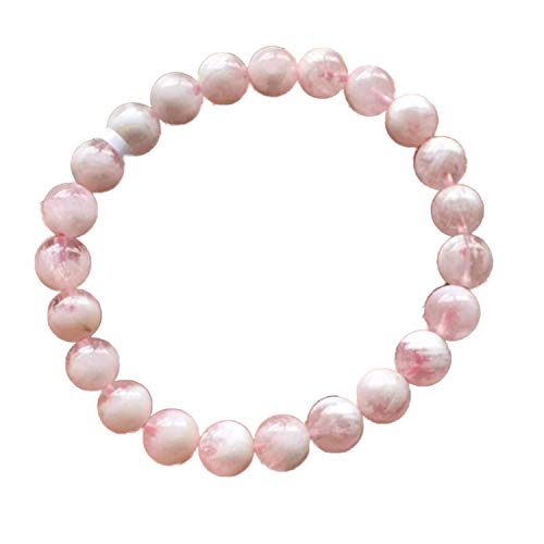 Bracelet en séricite blanche naturelle cristal de neige 8mm perles rondes