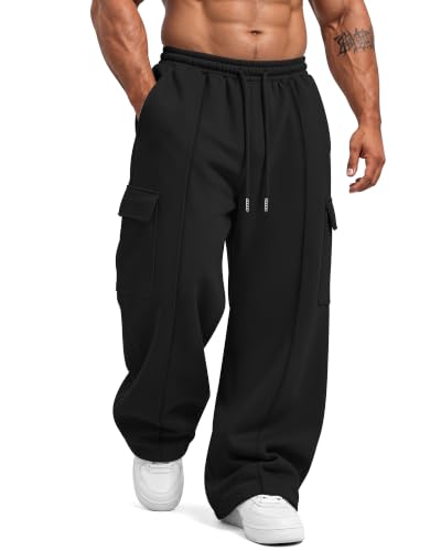 Image of Neer Men's Big and Tall Cargo Sweatpants Baggy Pants