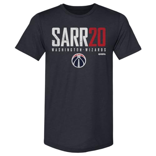 500 LEVEL Alex Sarr Washington Wizards Men's Premium T-Shirt - Alex Sarr Washington Wizards Elite WHT (Tri Navy, Small)