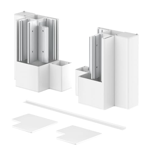 pergomondo Wandmontageset für Pergola mit Lamellendach, aus Aluminium, 4 m, weiß