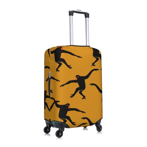 Black Gibbon Monkey Print Luggage Suitcase Covers Elastic Washable Luggage Protector Luggage Covers For Suitcase3