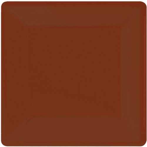Assiettes carrées en carton rigide couleur chocolat pour une table raffinée