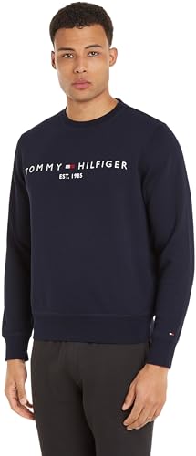 Tommy Hilfiger Hombre Sudadera Tommy Logo sin Capucha, Azul (Desert Sky), XXL