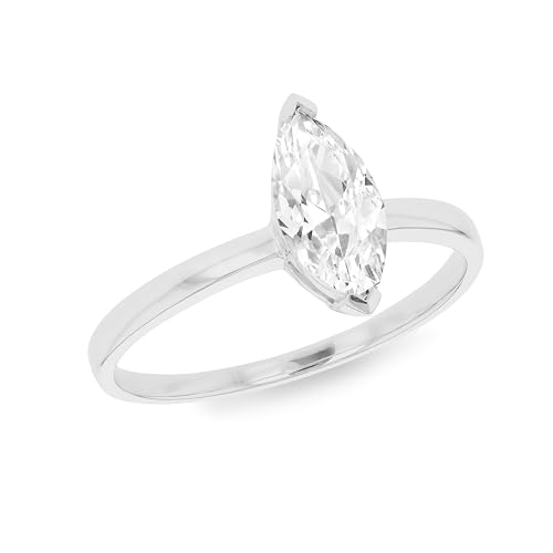 Bague en or blanc pour femme CARISSIMA le cadeau idéal de 9 carats précieux