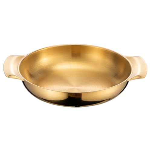 Abaodam Olla de Acero Inoxidable para Cocina Doméstica 18 Cm Doble Asa, Sartén para Mariscos y Olla Caliente, Resistente a Altas Temperaturas, Adecuado para Preparar Comidas en Casa