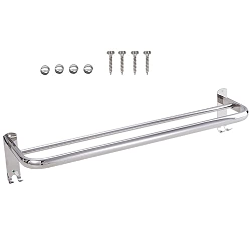 Portasciugamani Doppio Vite Montaggio a Parete, Portasciugamani da Bagno in Acciaio Inossidabile Portasciugamani Antiruggine Asta Portasciugamani Riflessione a Specchio per Bagno Lungo 50 cm 60 cm 70