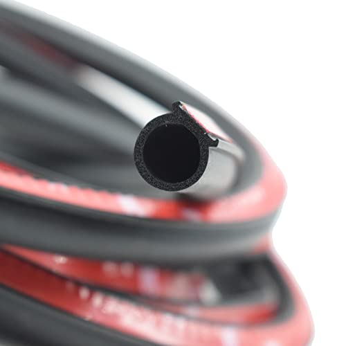 Weather Stripping Seal Strip for Doors/Windows, Professional D-Shape Self-Adhesive Anti-Collision Ageing-Resistant Soundproof Waterproof Dust-Proof Windproof, Size is 0.57