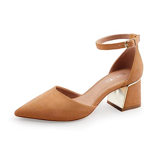 BCTEX COLL Metal Line Ankle Strap Heels