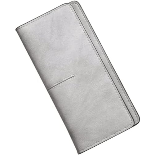 Leather Wallet Large Capacity Long Slim Purse Clutch Fashion Coin Pouch Vintage Thin Design for Girls Ladies Wallets, Wh, 9.5x19cm
