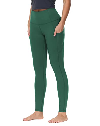 Image of THE GYM PEOPLE Thick High Waist Yoga Pants with Pockets, Tummy Control Workout Running Yoga Leggings for Women