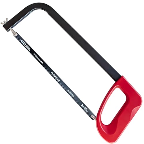 PLOWFAR 12” High-Tension Hacksaw Frame with 24 TPI Bi-metal Blade