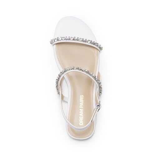 Image of DREAM PAIRS Women's Rhinestone Sandals Open Toe Casual Dressy Sparkly Comfortable Flat Summer Shoes