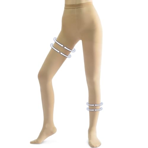 Beister Medical Compression Pantyhose for Women & Men, Opaque Closed Toe 20-30mmHg Graduated Support Tight, Waist High Compression Circulation Leggings for Varicose Veins, Edema, Flight, DVT