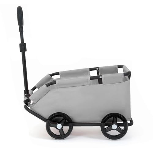 Hundebuggy, faltbar, mit 4 Rädern, mit verstellbarer Schubstange, Aufbewahrungstasche, waschbares Kissen, für kleine Hunde bis 4 kg, 51 x 35 x 31 cm, Grau