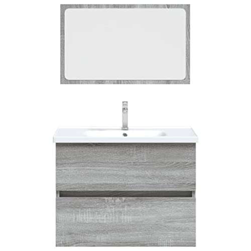 Muebles de baño para ganar almacenamiento con el juego de 2 piezas gris 7