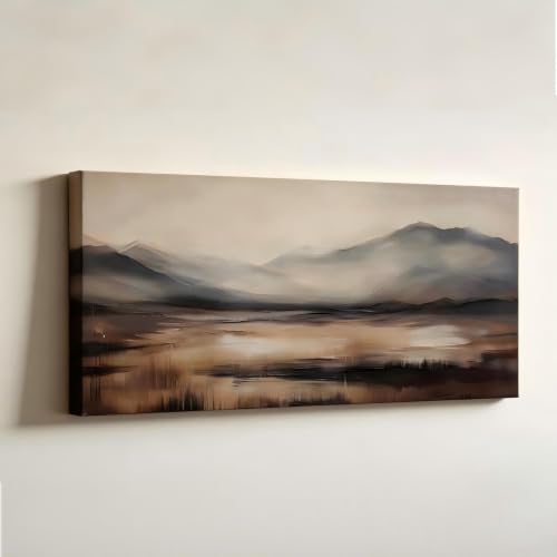 Tableau lac aux cygnes style peinture à l'huile RGsixiot 50x100 cm
