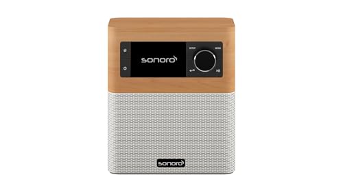 sonoro Stream Internetradio (UKW, Bluetooth, DAB, Spotify, Amazon, Deezer, spritzwassergeschützt) Ahorn/Weiß