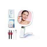 Auxmir Espejo Maquillaje con Luz 1X/30X Recargable con Pantalla Inteligente
