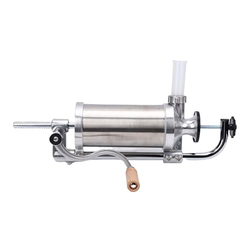 Haofy Embutidora Manual de Salchichas, Máquina Llenadora de Carne de Acero Inoxidable con 4 Tubos de Relleno, Diseño de Abrazadera de Escritorio para Uso Doméstico y Comercial