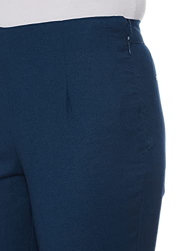 Image of BIBA Cotton Blend Solid Regular Casual Pants
