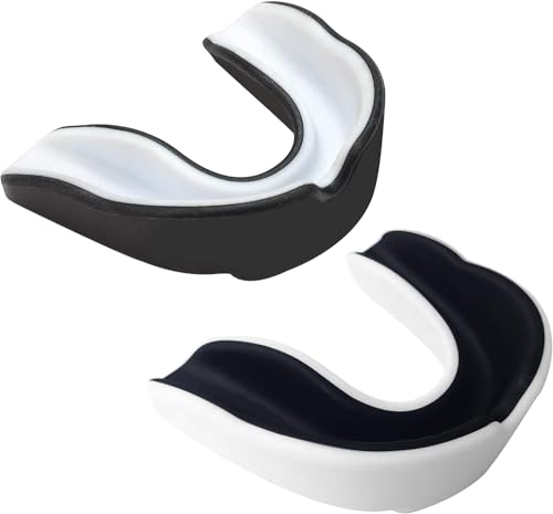Zahnschutz, Mundschutz Boxen,Erwachsene Sport Mundschutz für Boxen, MMA, Kampfsport, Hockey, Football, 2 Stücke, SchwarzWeiß Zahnschutz, Mundschutz Boxen,Erwachsene Sport Mundschutz für Boxen, MMA, Kampfsport, Hockey, Football, 2 Stücke, SchwarzWeiß