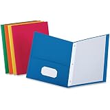 Oxford Two-Pocket Folders w/Fasteners, Assorted Colors ,Letter Size, 25 per box (57713)