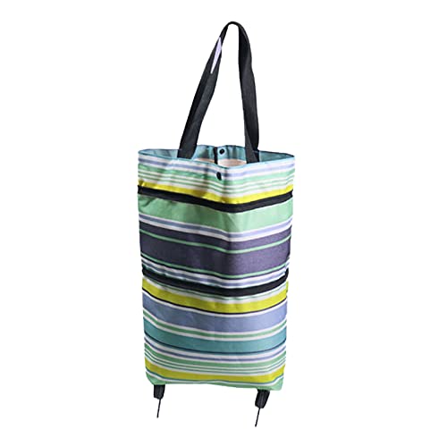 ZLASS Chariot de Courses Shopping Sac d'épicerie Trolley, Solide Sac Shopping Panier Pliable avec Roues rétractables, for Office Femmes Professeur Camping Beach Chariots de Courses (Color : E) thumbnail