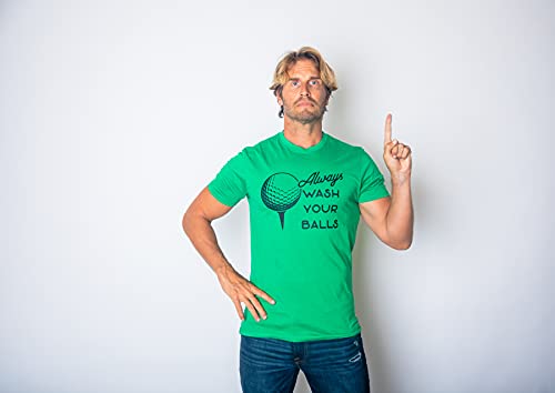 Mens Always Wash Your Balls T Shirt Funny Golf Fathers Day Golfing Gift for Dad