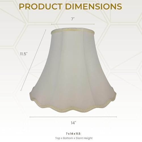 Image of Royal Designs, Inc. Scalloped Bell Designer Lamp Shade, DSO-83-14EG-2, Eggshell, 7 x 14 x 11.5, Set of 2