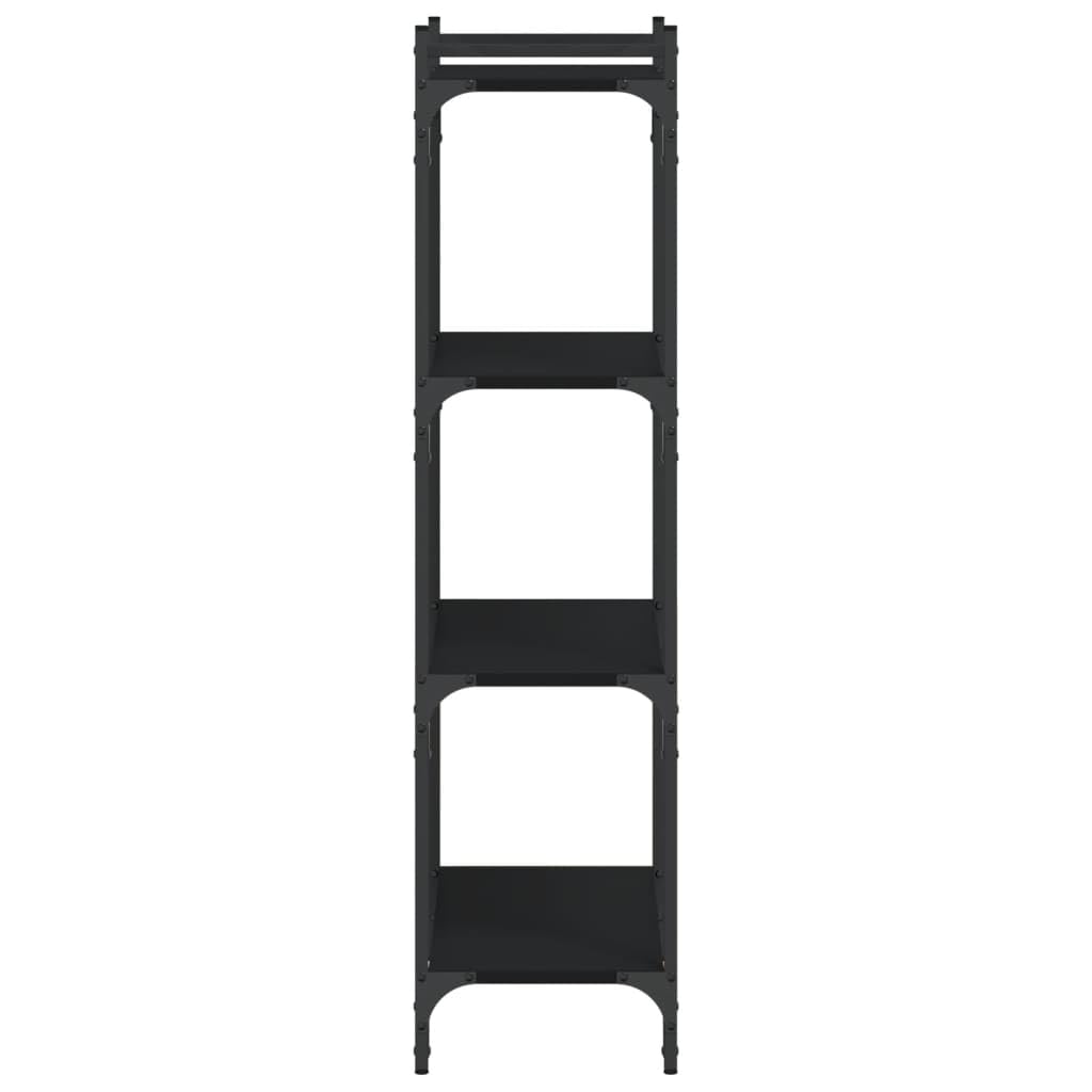vidaXL Libreria a 4 Ripiani Nera 60x30x120 cm in Legno Multistrato