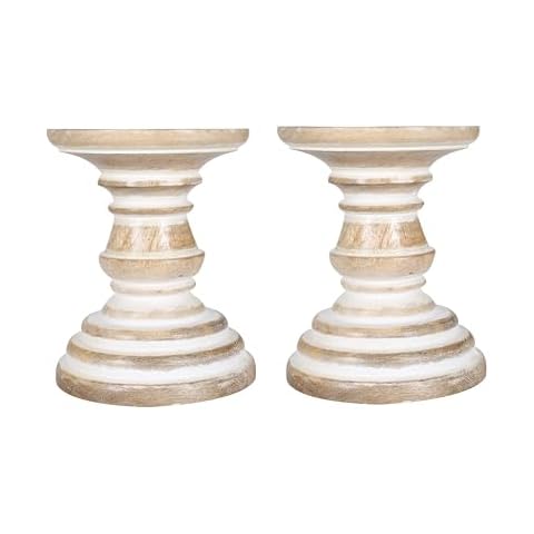 Topfurnishing Rustic Carved Wooden Candle Holders Cover