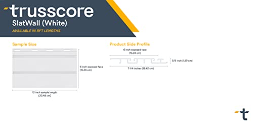 Trusscore Slatwall 12" Sample (White) #TOP1