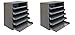 Durham 305B-95 Cold Rolled Steel Heavy Duty Triple Track Bearing Slide Rack for 5 Large Compartment Boxes, 375 lbs Capacity, 12-1/2" Length x 20-1/2" Width x 21" Height, (2-(Pack))