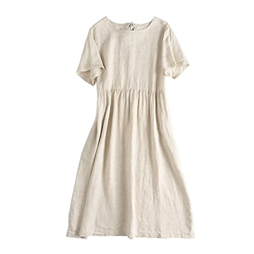 Robe d'été en coton et lin fluide et légère pour éviter la chaleur
