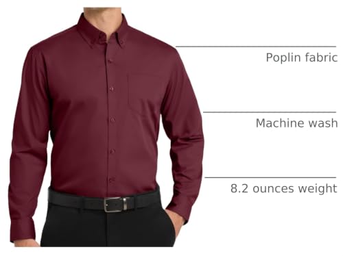 Image of Port Authority Men's Long Sleeve Carefree Button-Down Poplin Shirt
