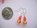 Handmade Casual Wear Jewelry by Bad Apple Design - Halloween Holiday Orange Faceted Earrings | Nickel & Lead Free Crystal Silver Beads Dangle Ear Wires - Prefect Gift for Women Girls