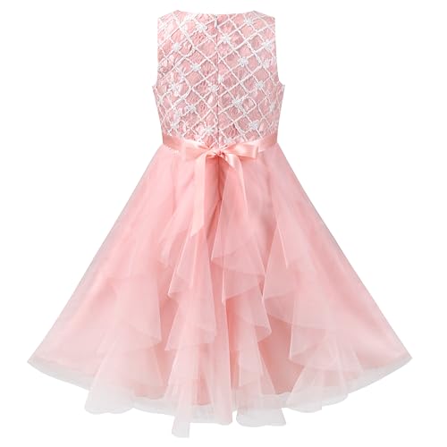 Sunny Fashion Flower Girls Dress Purple Tiered Skirt Bridesmaid Wedding2