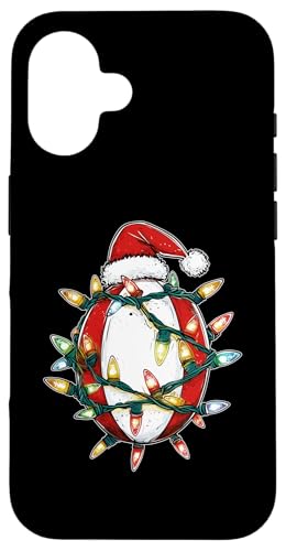Carcasa para iPhone 16 Sombrero de Navidad del equipo de jugadores de rugby