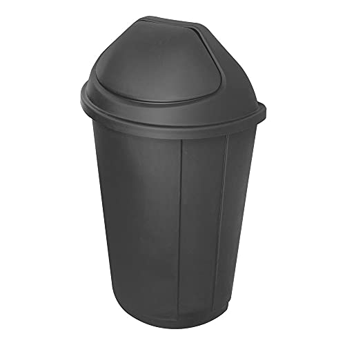 Accesorios Para Baño, Home Sablon Bote de Basura Media Luna 80L Color Negro
