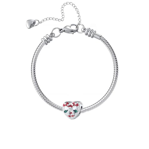 Image of Christmas Holiday Season Charms for Pandora Bracelets New Snowflake Santa Claus Home Moose Gift Tree Candy Cane Snow Globe