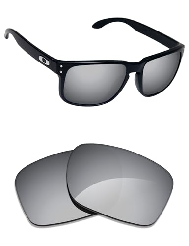 Verres polarisés Oakley Holbrook Alphax lentilles rechange Silver Titanium gravées
