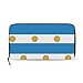Damen Clutch Leder Lange Brieftasche Kartenhalter Geldbörse Geldbörse mit Argentinien Flagge