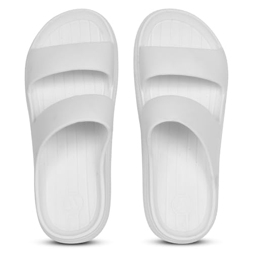 Image of Aqualite Men's Slides Slippers | Slip-On Comfort Flipflop Flat Base, Anti-Skid Sole & Lightweight | Casual Home & Outdoor Sandal for Men