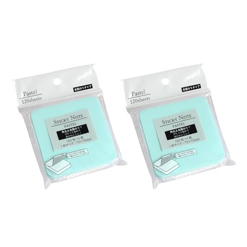パステルカラー 角丸ふせん 全面のり付箋紙 75×75mm 120枚入り ×2個 色柄指定不可 | メモ ノート デスクワーク 【スタイリストシール添付】