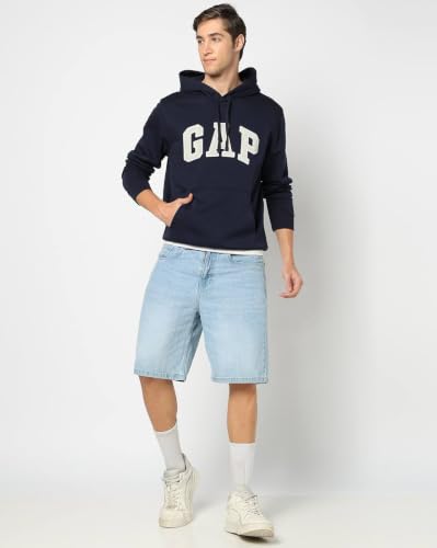 Image of Gap Men Embroidered Relaxed Fit Full Sleeve Hoodie