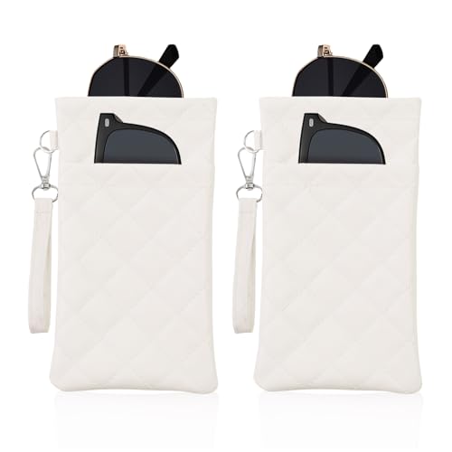Image of Double Eyeglass Case Soft Dual Glasses Case for Women Men Travel Squeeze Top Sunglasses Cases Eyeglasses Pouch