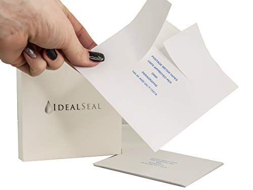 IDEALSEAL Pinwheel Postage Meter Tapes 5x5 Compatible with PB, Neopost, Hasler, and Francotyp Postalia. 200 Total Labels. 4 Labels Per Sheet/50 Sheets Per Box